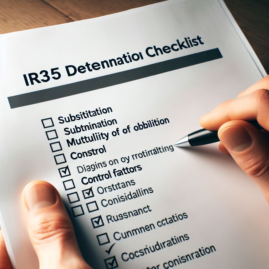 IR35 status determination checklist key tests